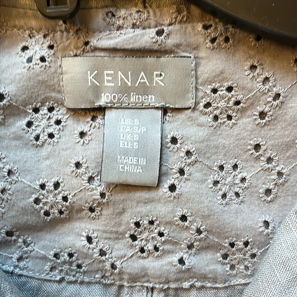 Kenar utility vest, size small. 100% LINEN - Picture 5 of 7